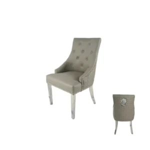 Roma PU Chair ringer/lion with chrome legs (KD)