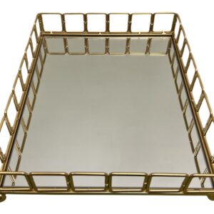GOLD MIRROR TRAY (NEW)-G-MT03 (SQUARE)