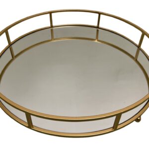 GOLD MIRROR TRAY (NEW)-G-MT02 (ROUND)