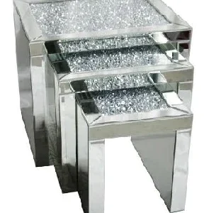 ROMA MIRRORED-NEST OF TABLES