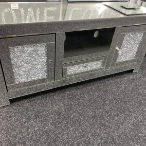 ROMA MIRRORED FURNITURE-LARGE TV UNIT WITH HEATER (NEW