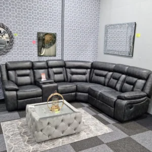 Nova Electric Recliner Real Leather Corner Sofa