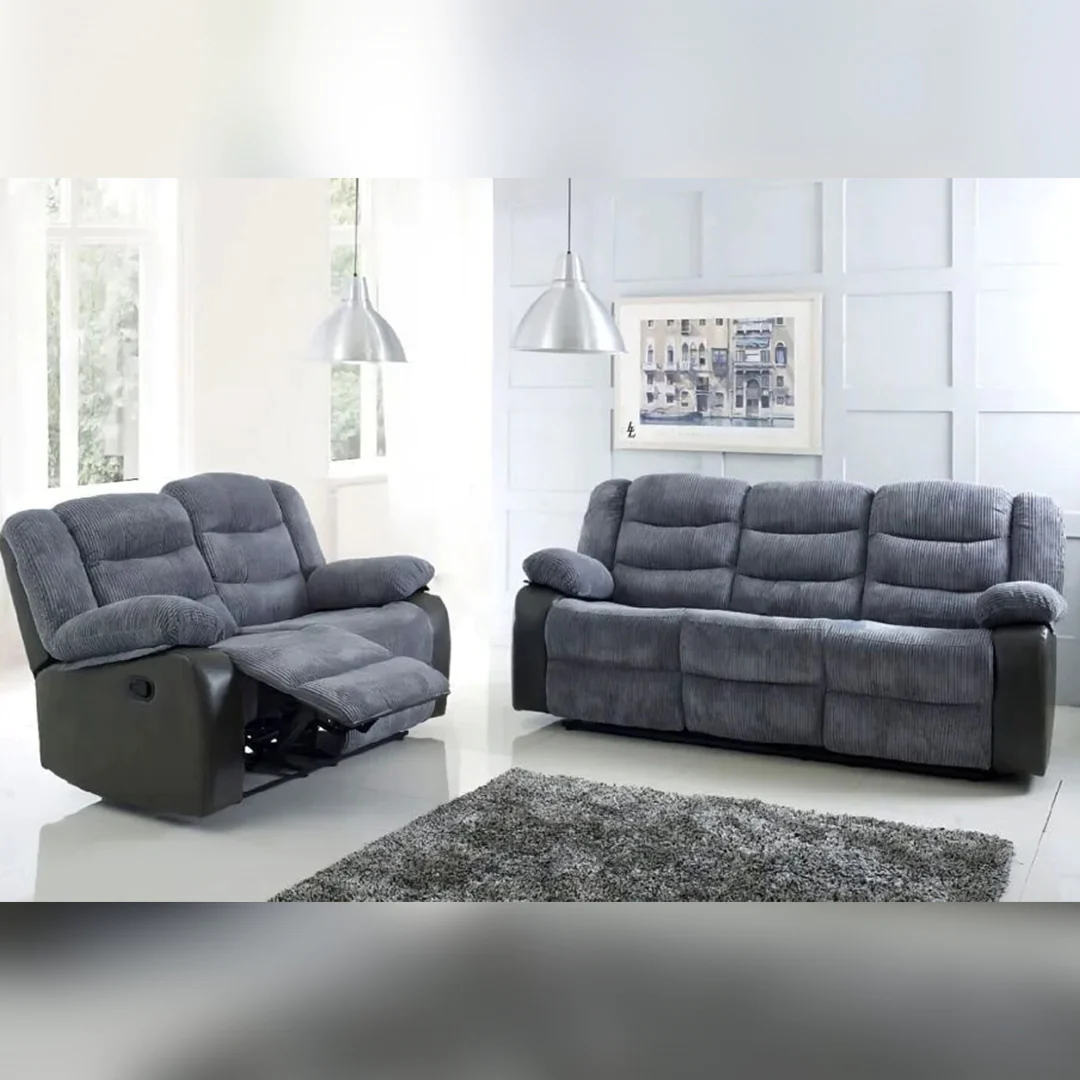 Rio Cord Fabric Recliner 3 Seater Sofa - Image 4