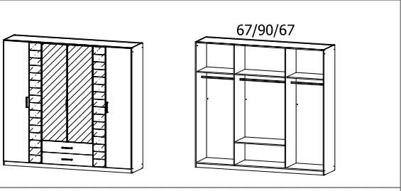 TERANO Rauch Hinged door wardrobes with 2 drawers and cornice - Image 11