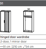 ELLESSE HINGED Full Mirror DOOR WARDROBES - Image 12