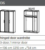 ELLESSE HINGED Full Mirror DOOR WARDROBES - Image 11