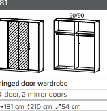 ELLESSE HINGED Full Mirror DOOR WARDROBES - Image 10