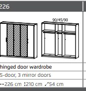 ELLESSE HINGED Full Mirror DOOR WARDROBES - Image 14