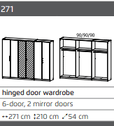 ELLESSE HINGED Full Mirror DOOR WARDROBES - Image 15