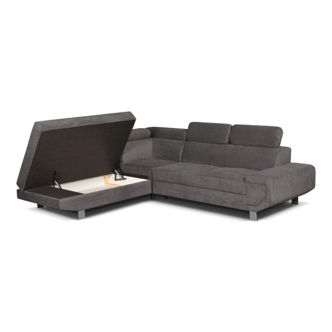 Artic Sofa Bed Corner Sofa Bed With Storage Box Grey - Image 4