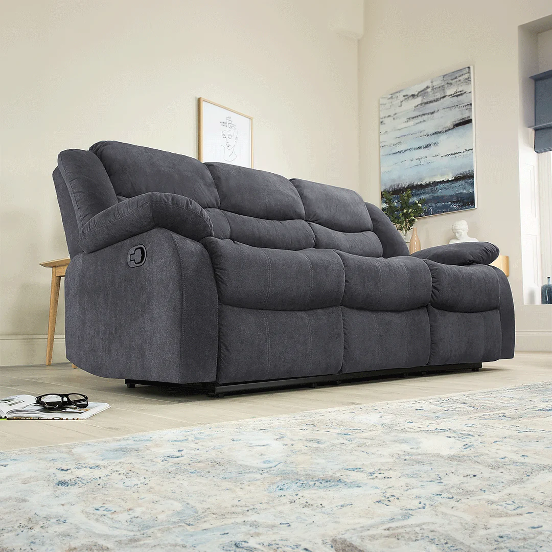 Sorrento Fabric Recliner Sofa 3 Seater - Image 5