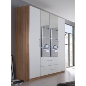 ELLESSE HINGED HaIf Mirror DOOR With Extra 2 drawers Wardrobe