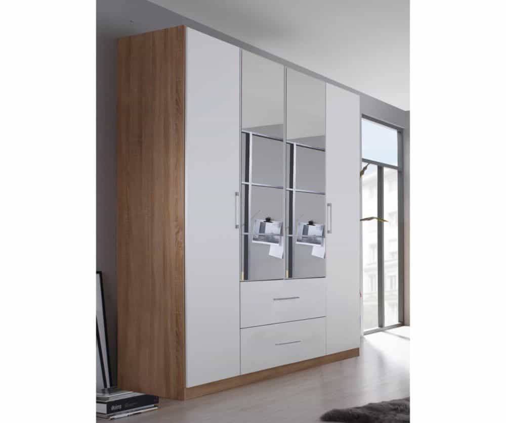 ELLESSE HINGED HaIf Mirror DOOR With Extra 2 drawers Wardrobe