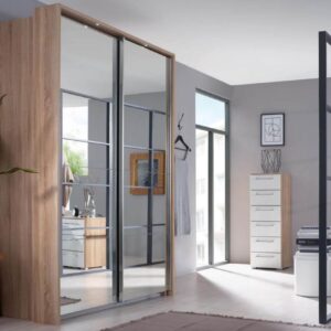ELLESSE SLIDING Half 1 Mirror polished DOOR WARDROBES