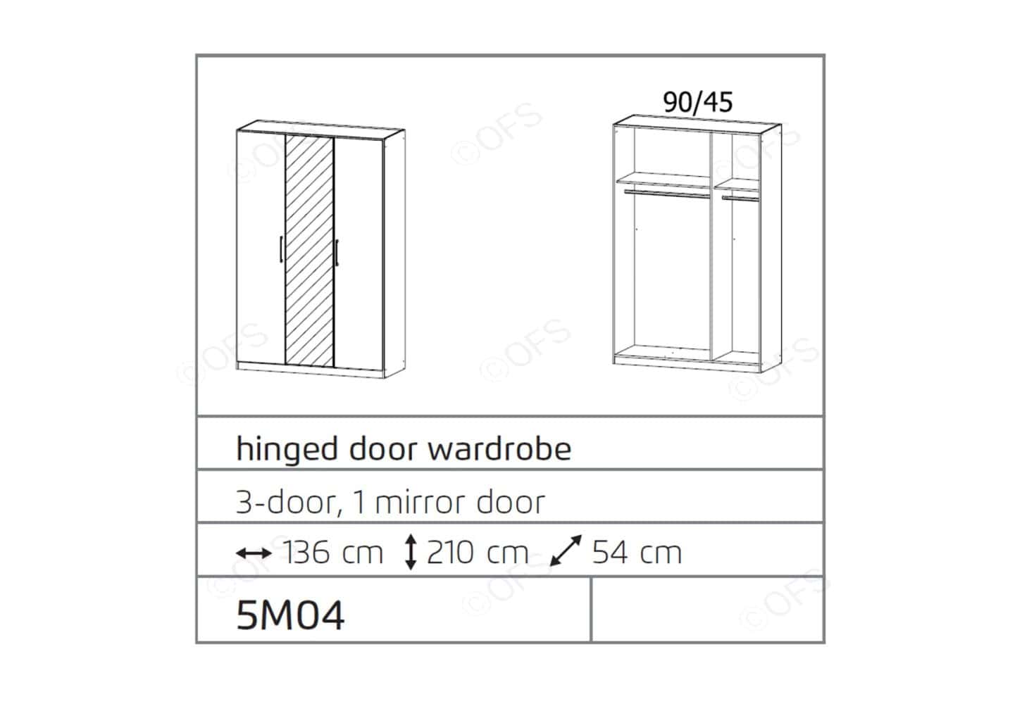 ELLESSE HINGED Full Mirror DOOR WARDROBES - Image 5