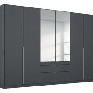 ALABAMA High Polished Hinged 6-door 2 mirror doors 3 drawers wardrobe