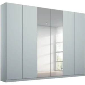 ALABAMA High Polished HINGED 6-Door 2 Mirror Doors Wardrobe