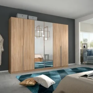 ALABAMA Colour HINGED  6-Door 2 Mirror Doors Wardrobe