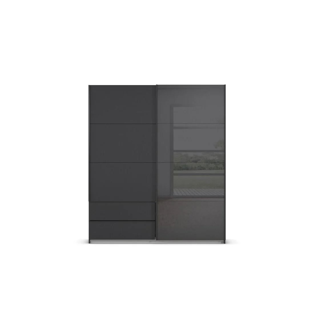 Elara 2 door Sliding door wardrobe Glass with Drawers - Image 2
