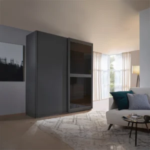 LUMIS sliding 2 Door wardrobe with Glass Door