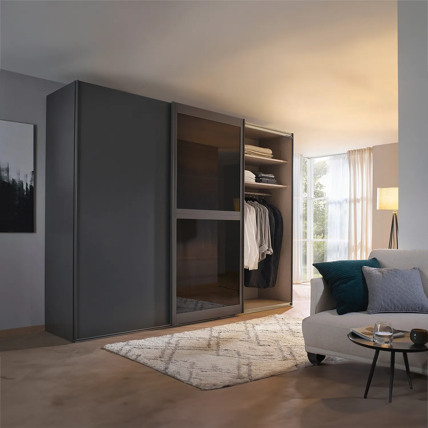 LUMIS sliding 3 Door wardrobe with Glass Door - Image 5