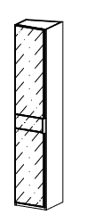 Natica Angled Right1Glass Door Hinged Wardrobes (Width-52 cm)