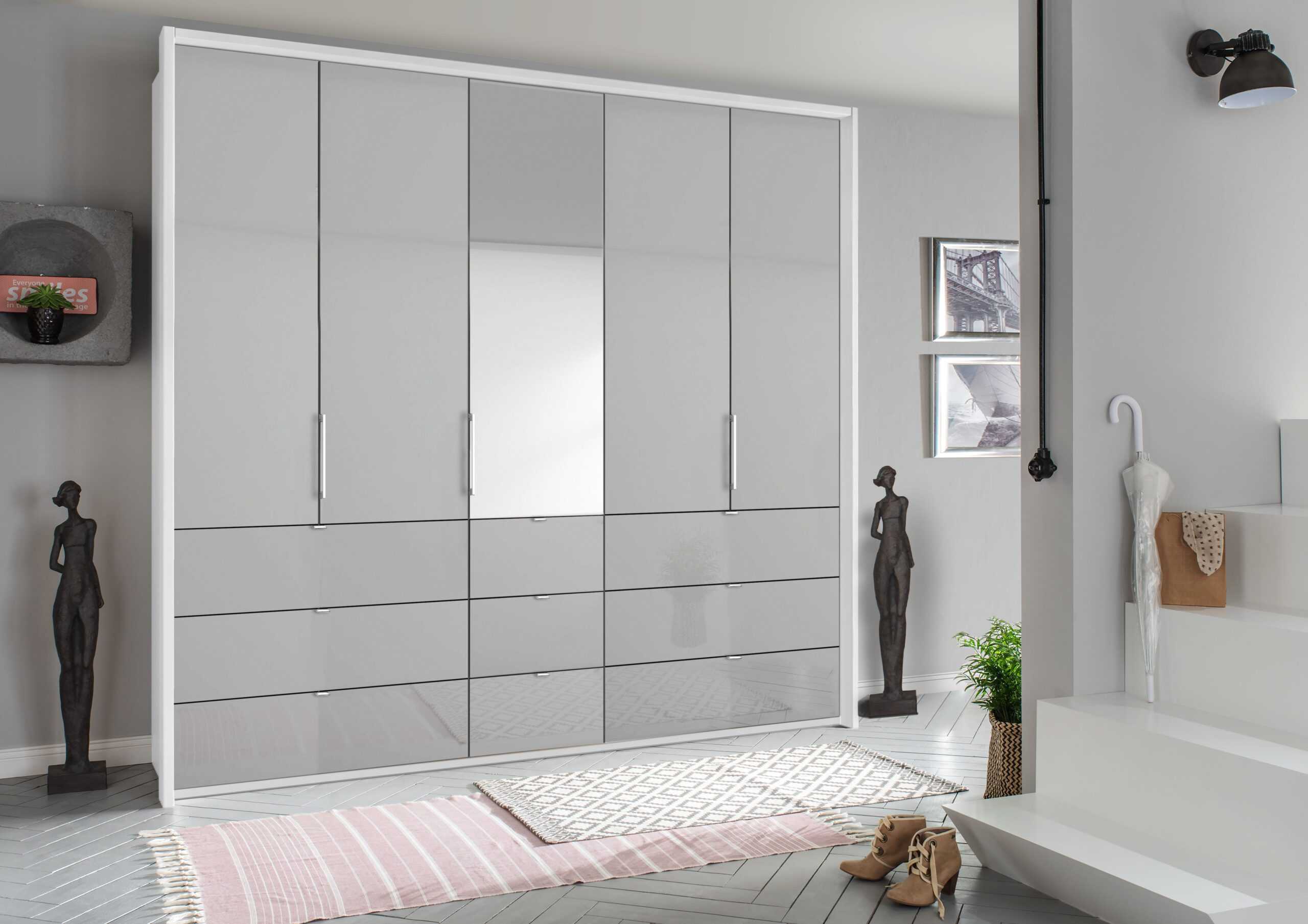 Erimo Folding 5 Door 1 Mirrored 9 Large Drawers Robes - Image 6