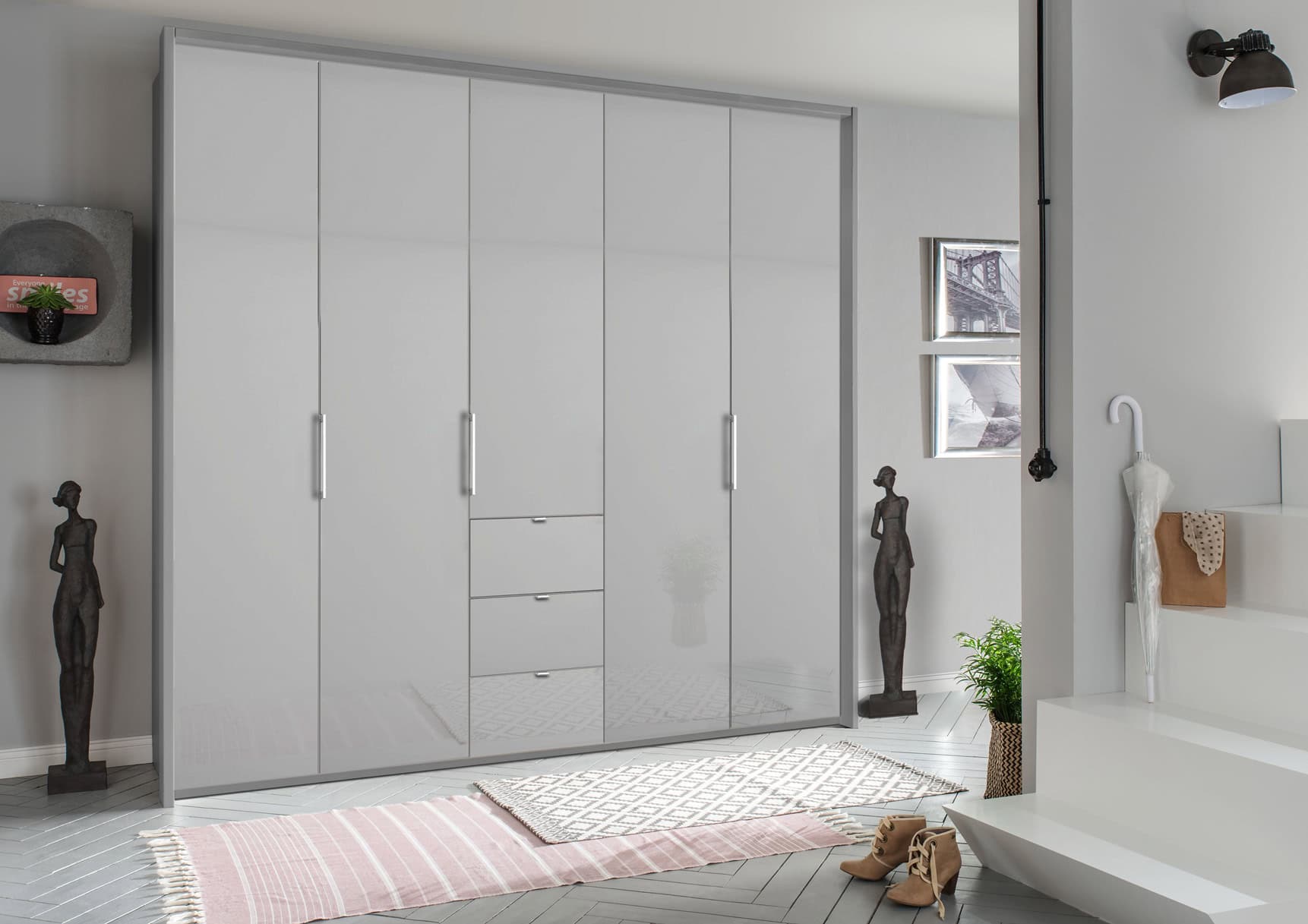 Erimo Folding 5 Door 3 Small Drawers Robes - Image 3