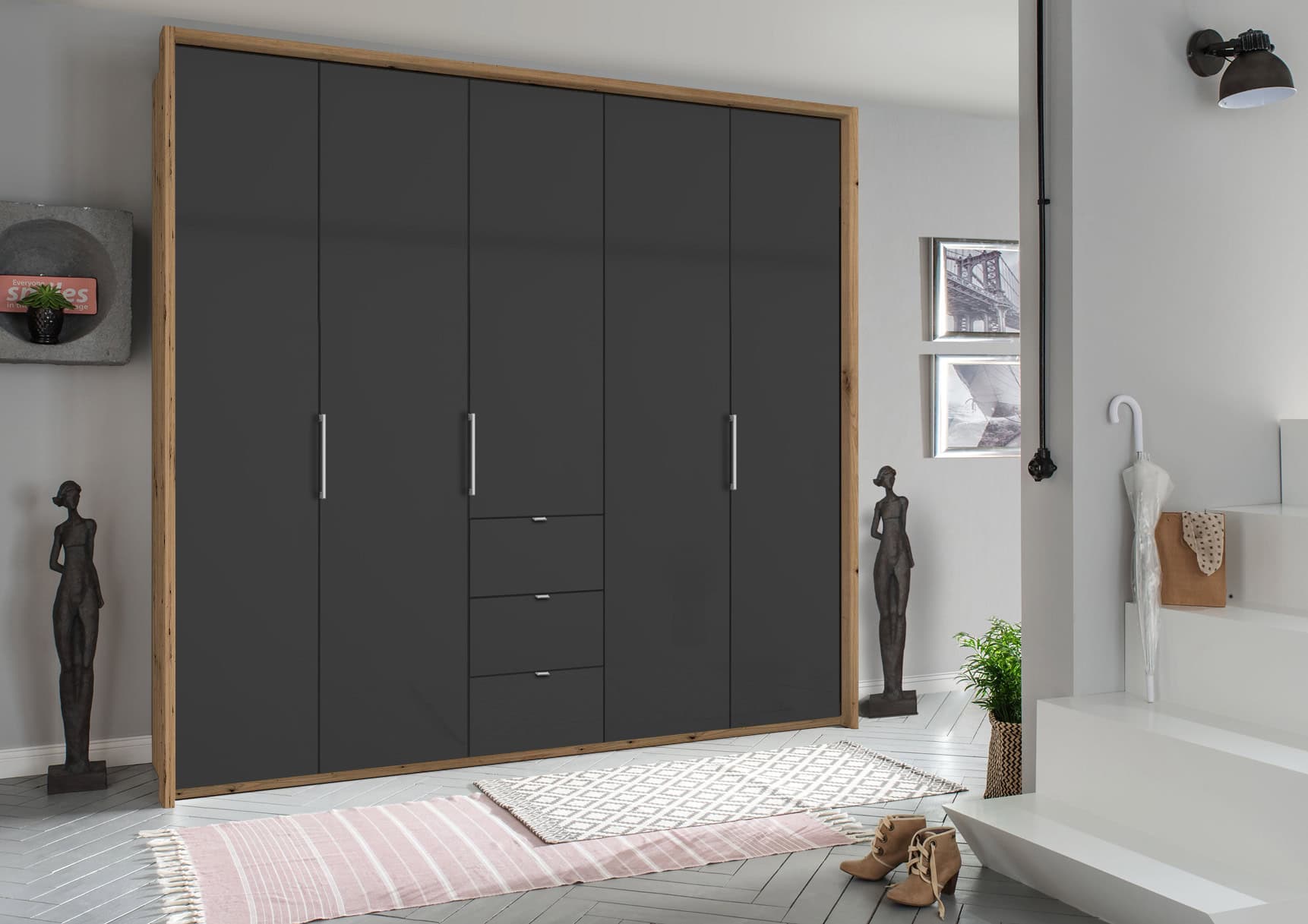 Erimo Folding 5 Door 3 Small Drawers Robes