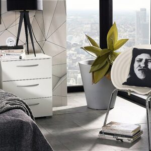 Rauch Colour front Aldono 3 Drawer Bedside Table- W 40cm