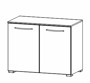 Rauch Colour front Chest 2 Door -W 80cm