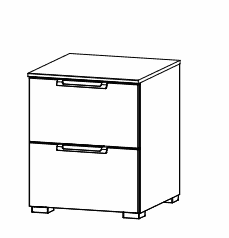 Rauch Colour glass front Bedside table 2 drawers (W-40 CM)