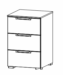 Rauch Colour front Bedside table 3 drawers (w-40 cm)