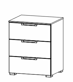 Rauch Colour glass front Bedside table 3 drawers (W-50 CM)
