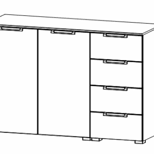 Rauch ALDONO Colour front Chest 2-door 4 drawers (W -120 CM)