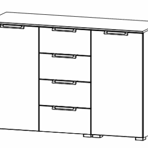 Rauch ALDONO Colour front Chest 2-door 4 drawers (W-120 CM)