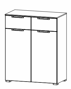 Rauch ALDONO Colour front Chest 2-door 2 drawers (W-80 CM)