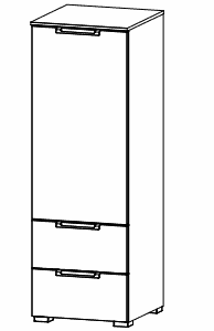 Rauch ALDONO Colour front Chest 1-door hinged right 2 drawers (W-40CM)