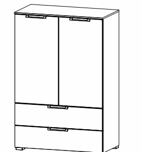 Rauch ALDONO Colour front Chest 2-door 2 drawers (W-80 CM )