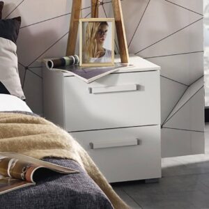 Rauch High polish front Aldono 2 Drawer Bedside Table- W 40cm